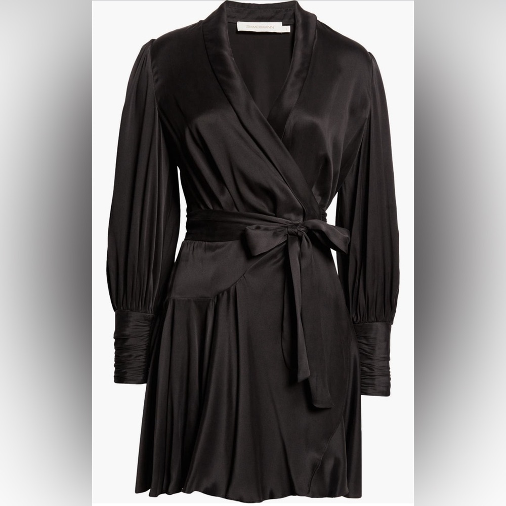 NWOT Zimmermann Long Sleeve Silk Wrap Minidress Size 0 $650 - Picture 7 of 11